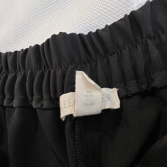 Eileen Fisher Pull On Tapered Ankle Pants Black Sz M Elastic Waist Lightweight - Picture 9 of 12